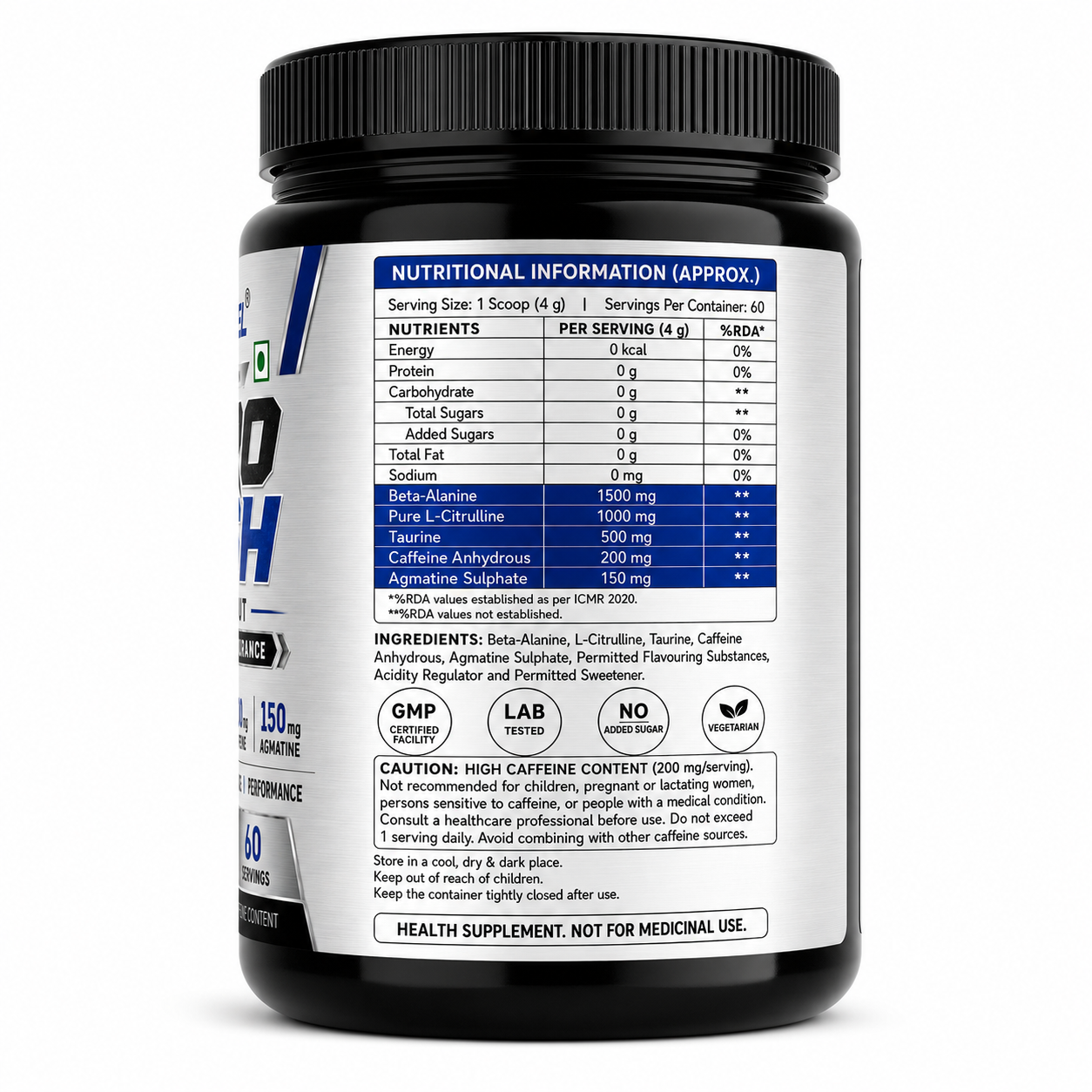 IGNITEXFUEL NITRO RUSH Pre-Workout – Fruit Punch | 240g | 60 Servings