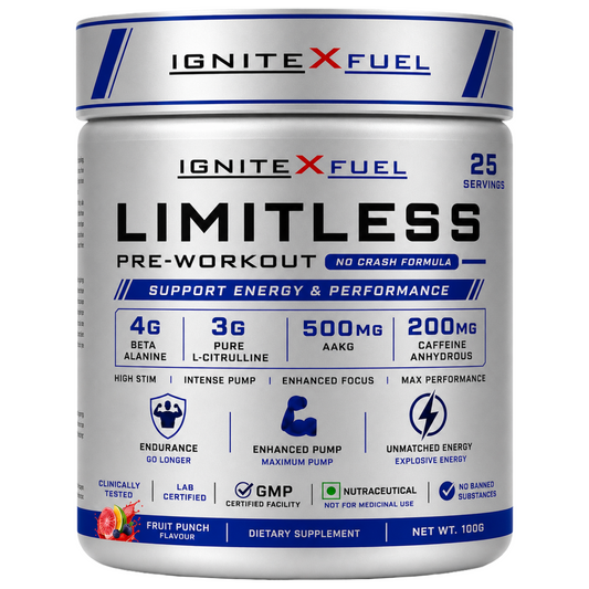 IGNITEXFUEL LIMITLESS Pre-Workout – Fruit Punch | 100 g